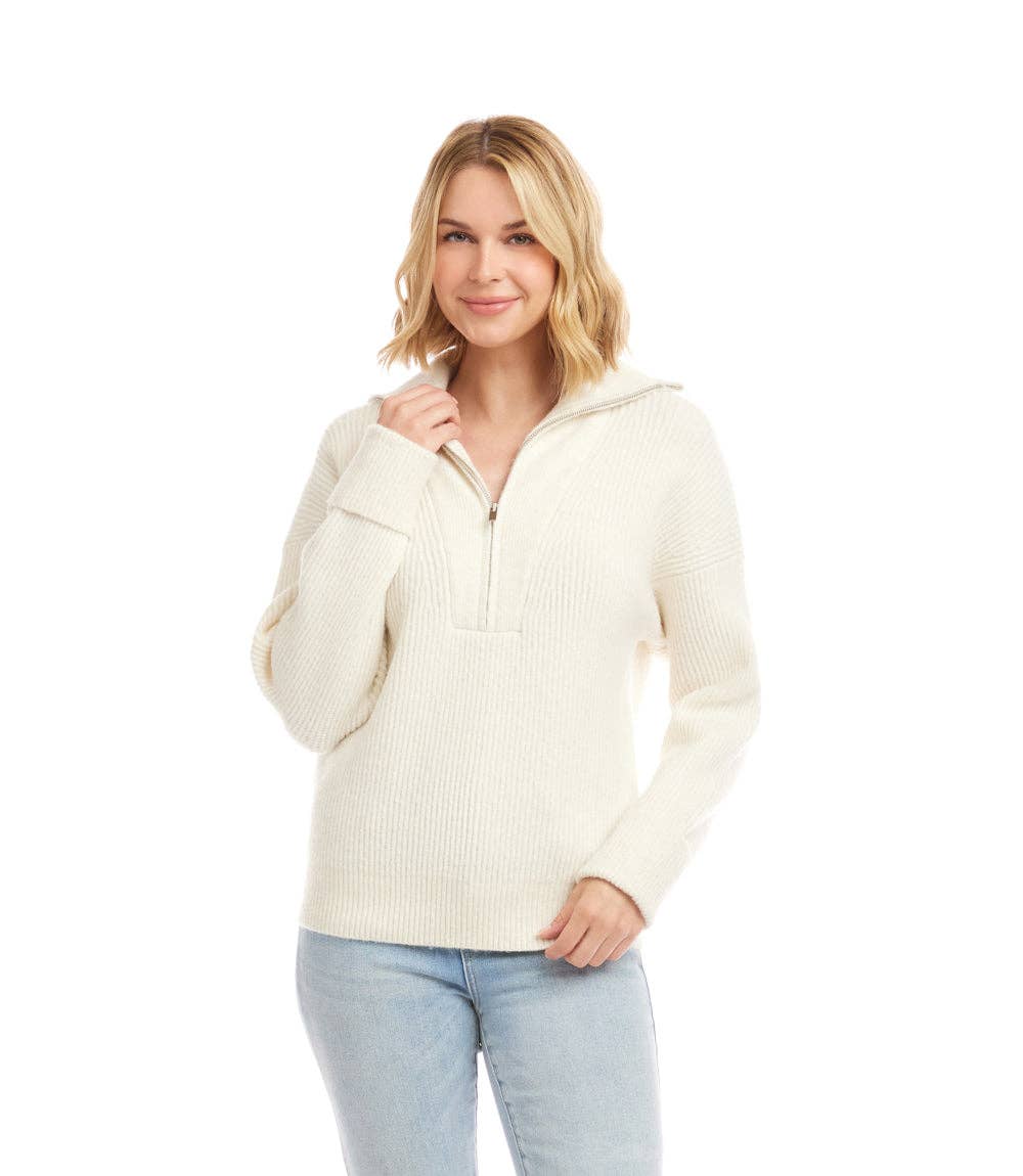 Crema Maglione con mezza cerniera in vendita all'ingrosso su Faire1