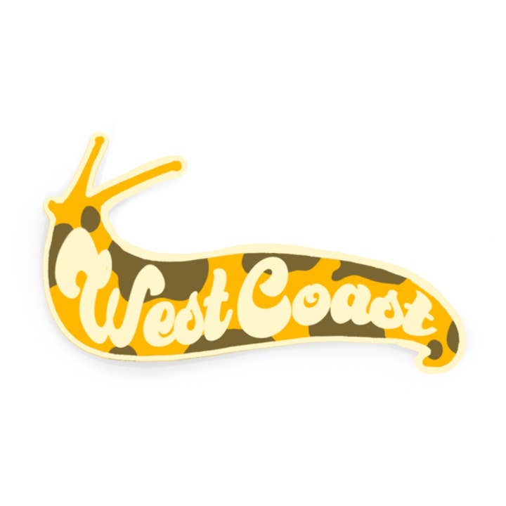 West Coast Banana Slug Sticker for wholesale by Hissing Mink