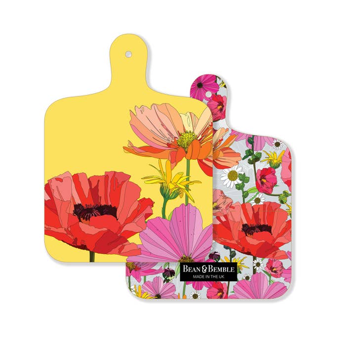 Bean and Bemble – wholesale Cheese board – Cheese Board Double Sided Melamine Mini Poppies Floral Print9