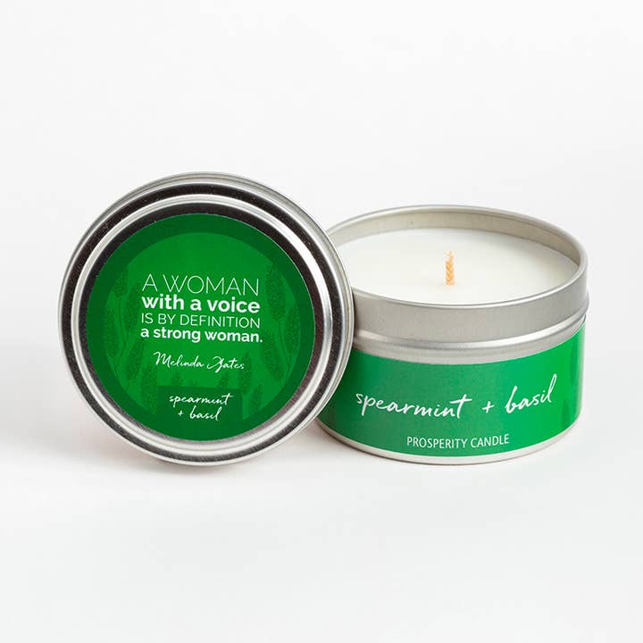 Prosperity Candle - Wholesale Travel Candles - Year of Inspiration - Spearmint & Basil - Handmade0