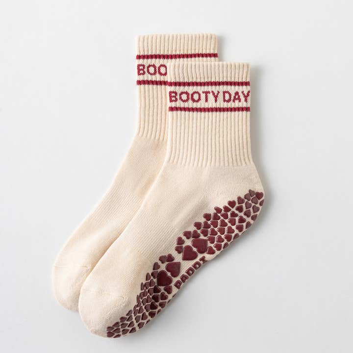 Booty Day - Days of the week Pilates Grip socks for wholesale by Paddi Studio