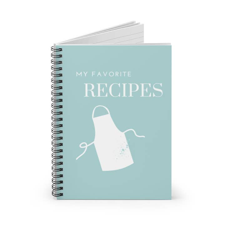 My Favorite Recipes Notebook - Spiral Notebook - Ruled Line Journal - Apron for wholesale by Modern Design Paper Co.