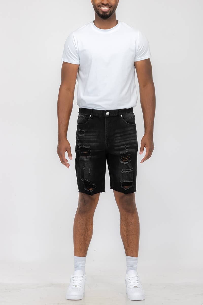 WEIV - Wholesale Shorts - Men's - Mens Distressed Denim Shorts3