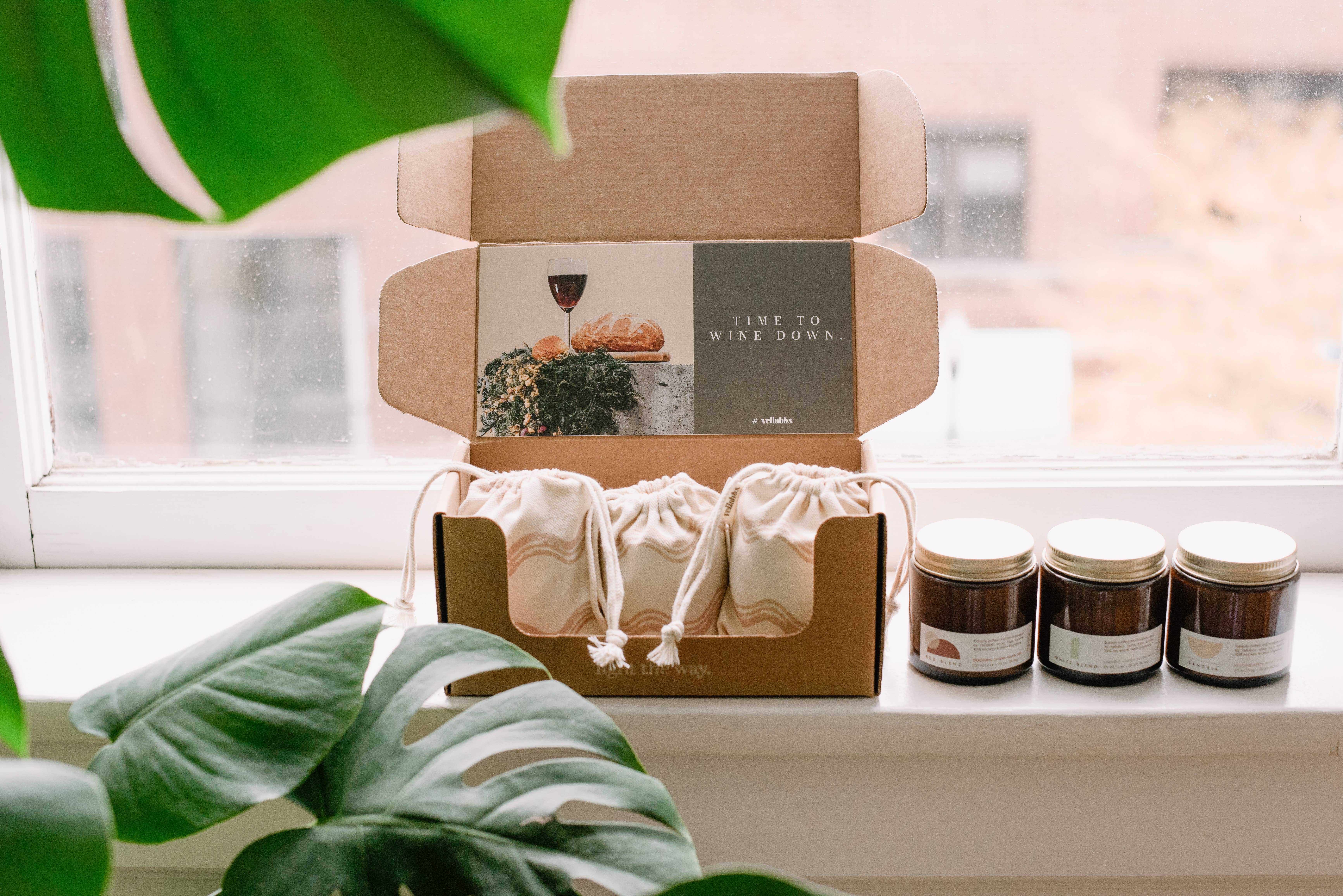 Vella & Co. by Vellabox - Vendita all'ingrosso Candela in vasetto - Wine Flight | Confezione regalo per candele ispirata al vino2