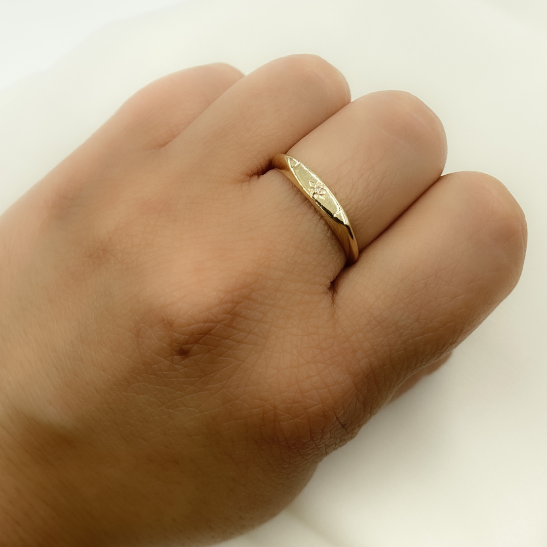 Yellow 14K Solid Gold Diamond Ring. ZGG702 for wholesale on Faire1