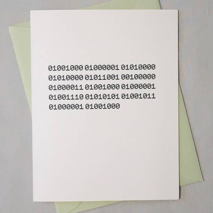 Cartão de código binário feliz Chanukah por atacado de theBird+theBeard