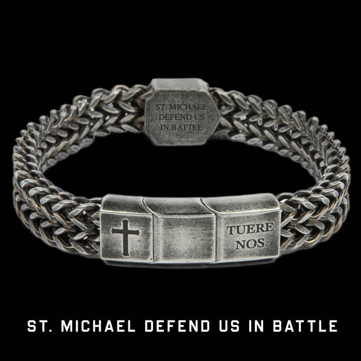 The Hero Company - Wholesale Link & Chain Bracelet - The Hero Company- Saint Michael Defend Us Bracelet - Helps Pair Veterans With A Service Dog Or Shelter Dog -Faire