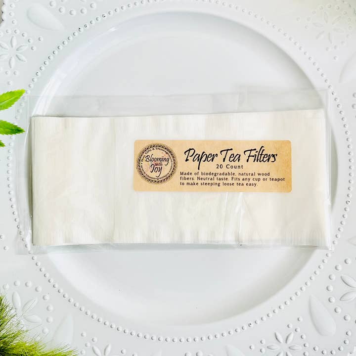 Eco-friendly Paper Tea Filters for wholesale by Blooming With Joy Tea Co.