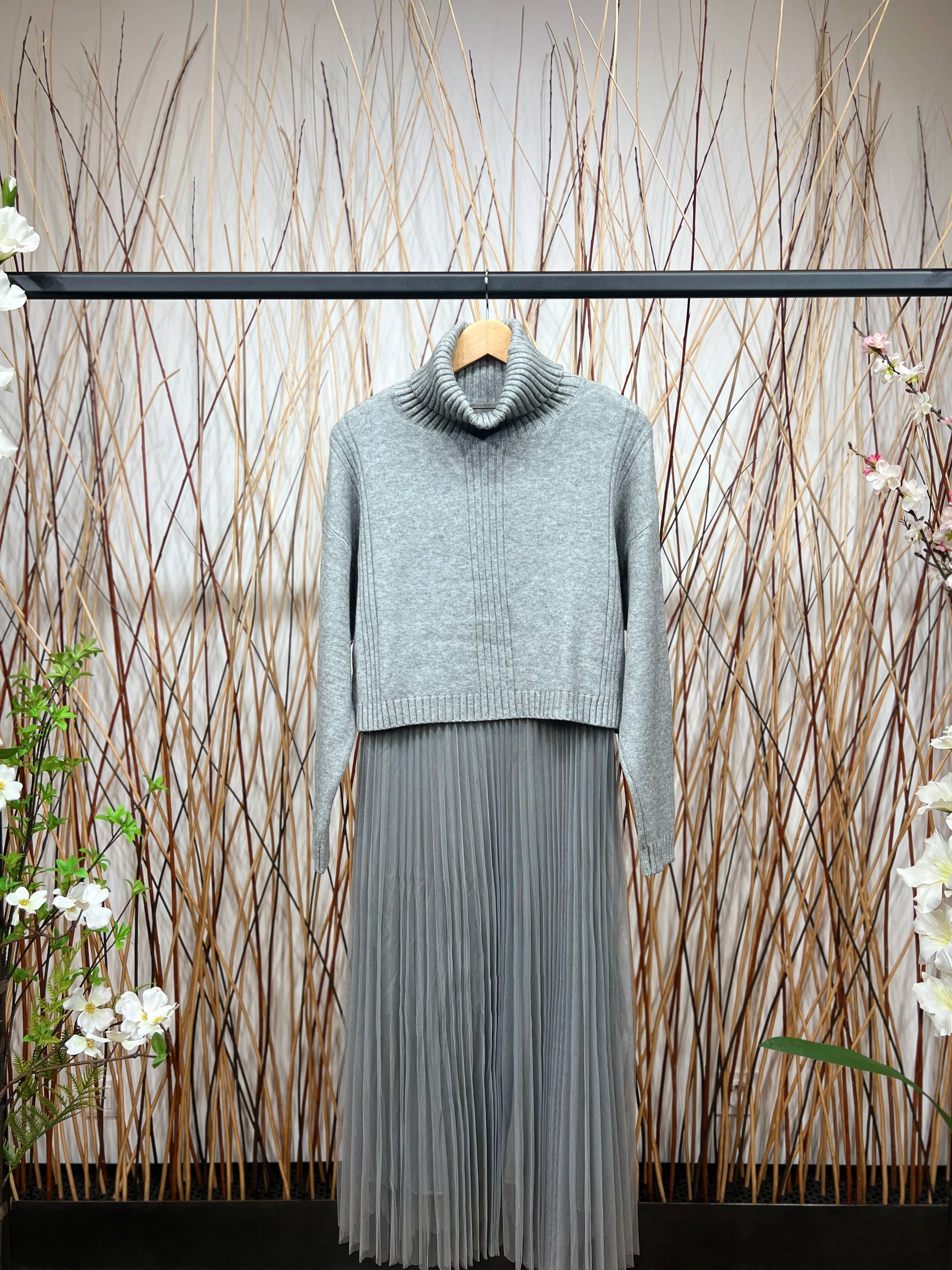 L'Emotion - Vente Ensemble haut et jupe - Femme - Ensemble Pull & Robe Cropped Côtelé Col Roulé Relief3