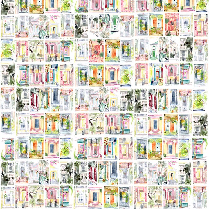 Lyla Clayre Studio - Wholesale Tissue Paper - "Doors of NOLA" Tissue - 5 Sheets per Unit1