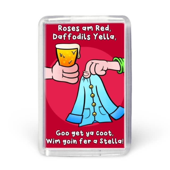 Le rose sono rosse! Magnete per frigorifero in acrilico per la vendita all'ingrosso da parte di Black Country Cards