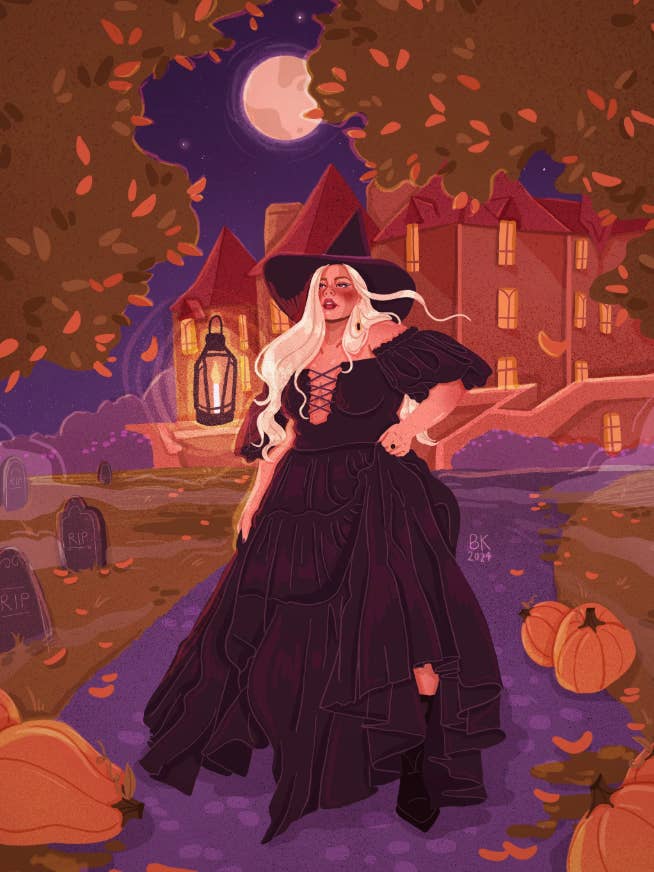 Harvest Witch Print for wholesale by Brittany Keller Art