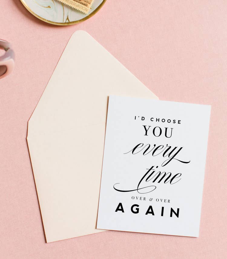 Kitty Meow Boutique - Wholesale Anniversary Card - I'd Choose You Love Card, Anniversary Greeting Card1