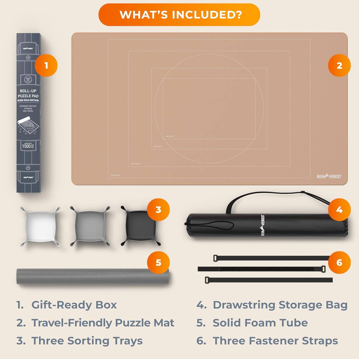 Newverest – wholesale Puzzle – Adult – Newverest Jigsaw Puzzle Mat Roll Up 1500 pcs, Rose Gold5