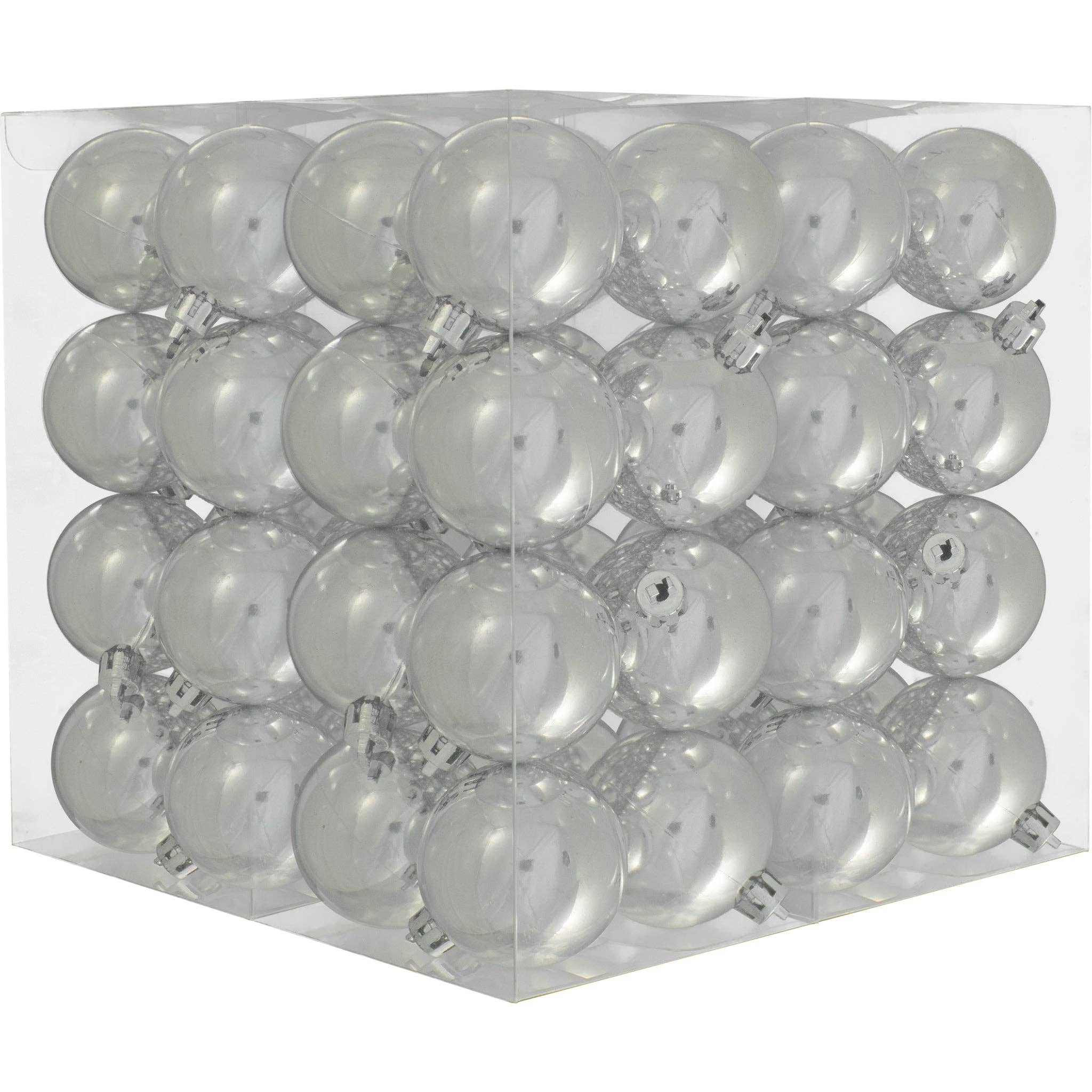 Lee Display - Wholesale Ornament Set - Shiny Silver Ball Ornaments0