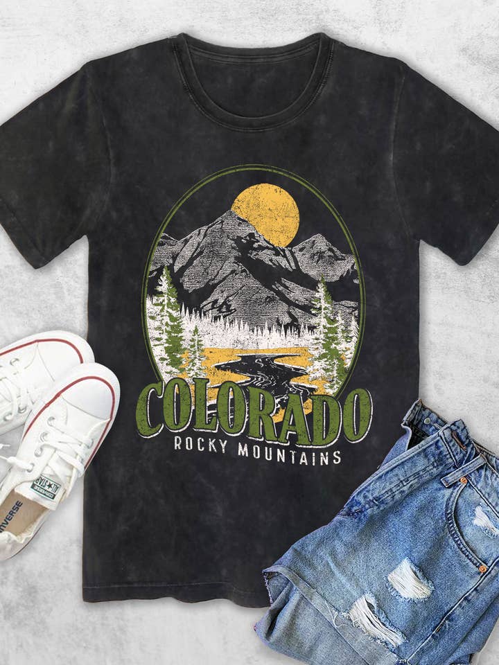 COLORADO MOUNTAINS GRAPHIC TSHIRTS for wholesale by Rustee Clothing