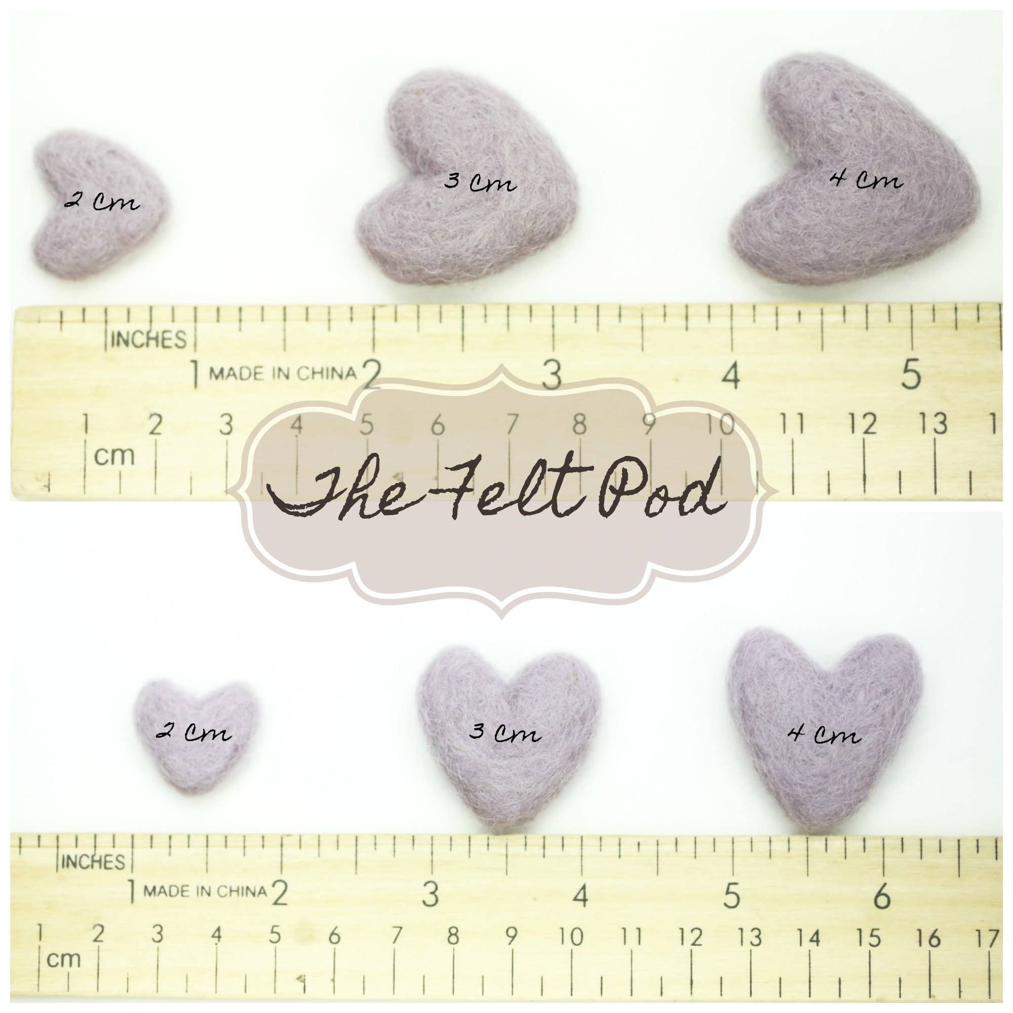 The Felt Pod - Wholesale Craft Supplies - Felt Hearts Light Blue 3 cm and 4 cm - 10 pcs (9 cm - 1pc)2