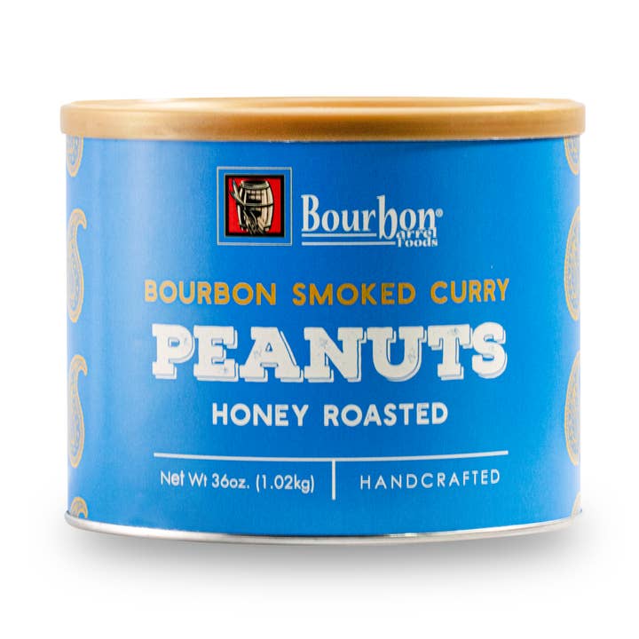 Bourbon Smoked Curry Peanuts - Party Size (36 Oz. Can) for wholesale by Bourbon Barrel Foods