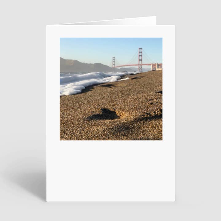 Greeting Card of a Heart Found in a footprint at Baker Beach for wholesale by HeartSFound