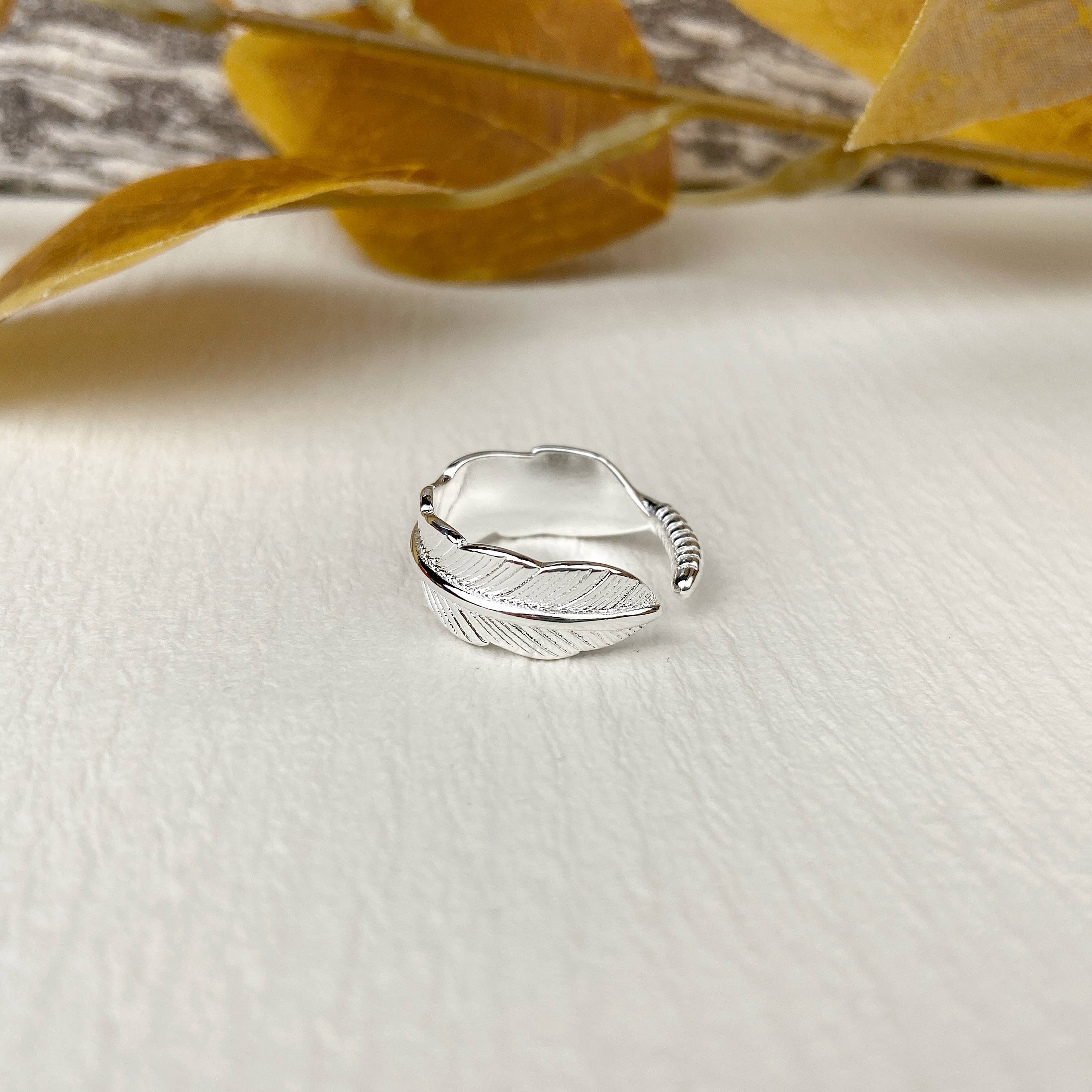 mildstyles – wholesale Band/stacked ring – Adjustable Feather Ring Women Men10