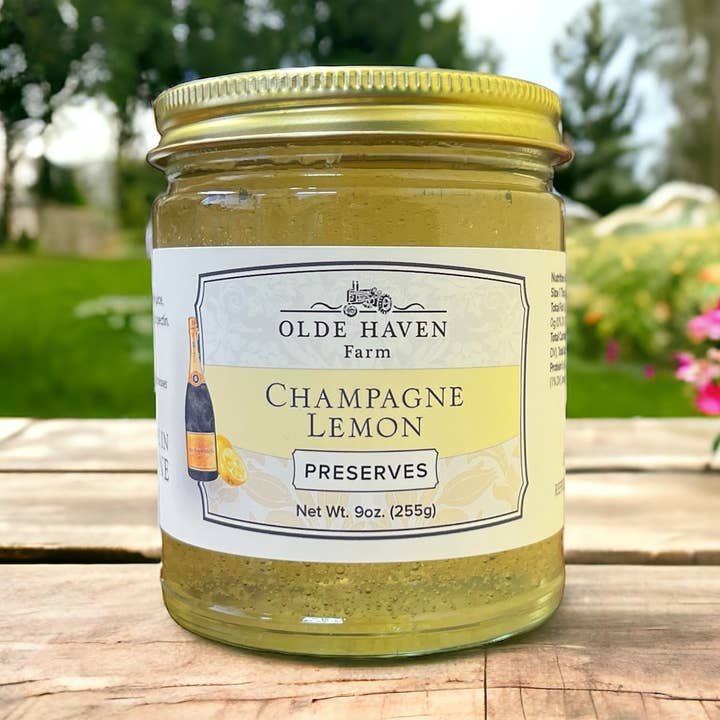 Champagne Lemon Preserves 9oz for wholesale by Olde Haven Farm