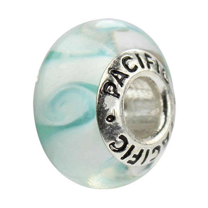 West Coast Jewelry - Wholesale Beads - Silver Murano Glass Bead - Cabana in the Sun0