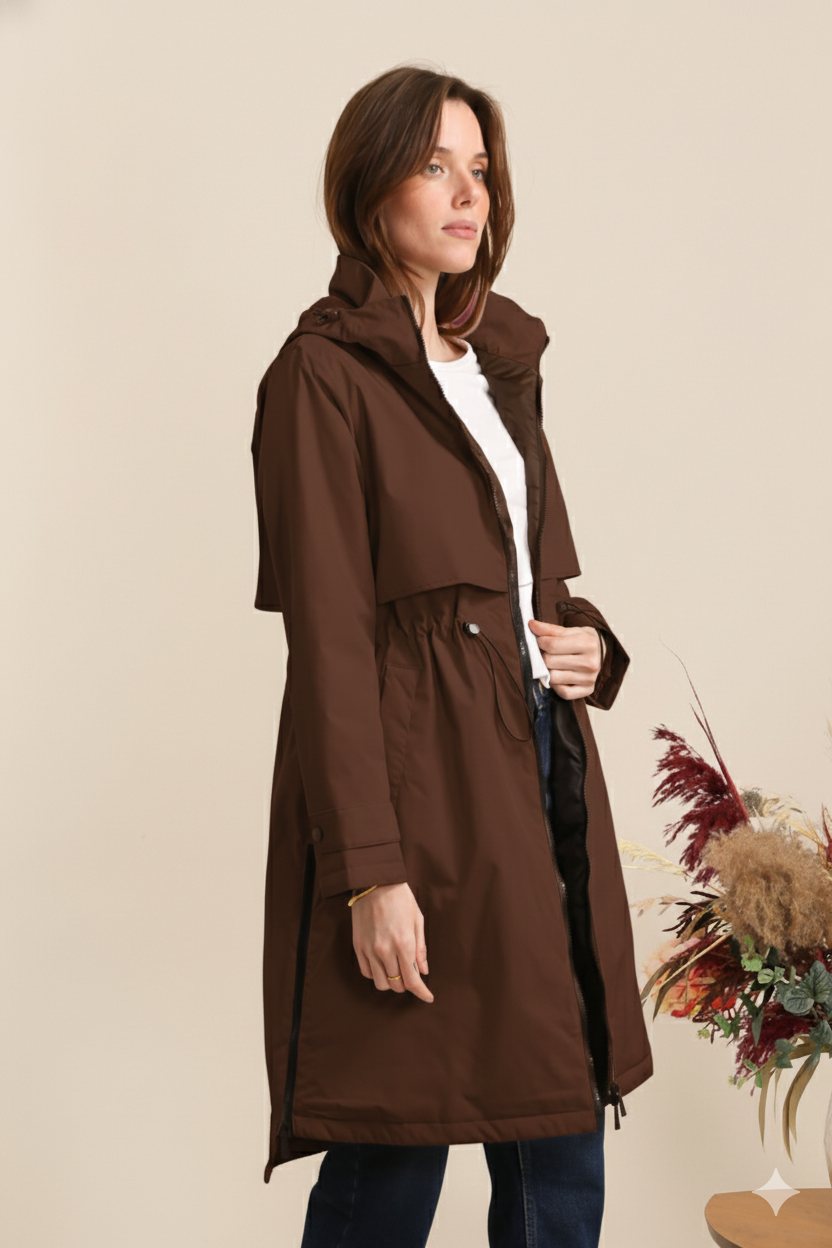 Attrait Paris - Vendita all'ingrosso Impermeabile - Donna - Giacca lunga impermeabile con cappuccio23