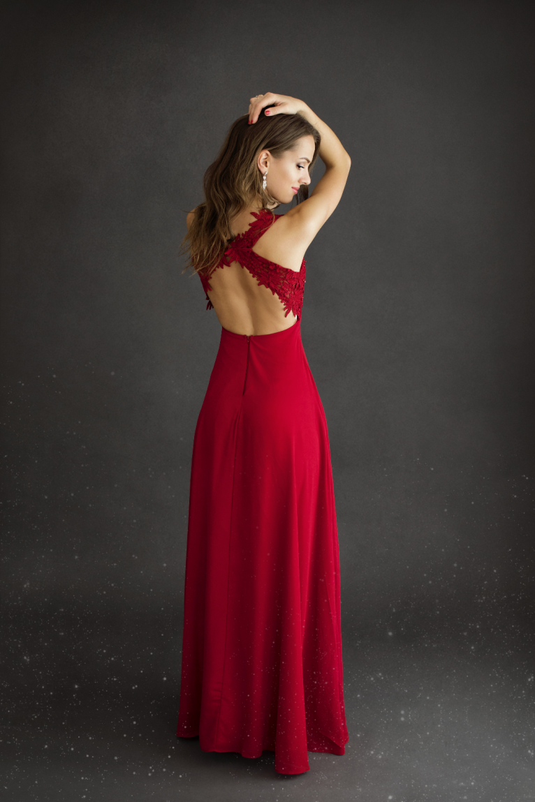 Eva & Lola - Epsilonn – Großhandel Abendkleid – Damen – Langes trägerloses Kleid mit Spitze - R13605