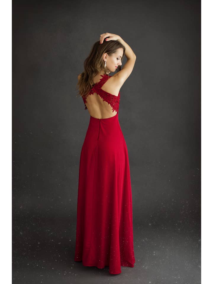 Eva & Lola - Epsilonn - Wholesale Gown - Women's - Long strapless dress decorated with lace - R136010