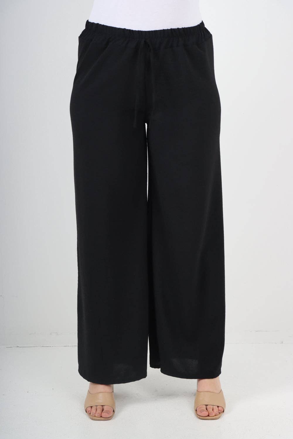 Miss Bold – wholesale Pants – Women's – Italian Elastic Waistband Drawstring Wide Leg Trousers13