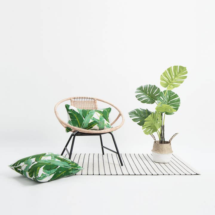 Tropical Banana Leaf Outdoor Lumbar Pillow Cover, 12"x20" for wholesale by Hofdeco