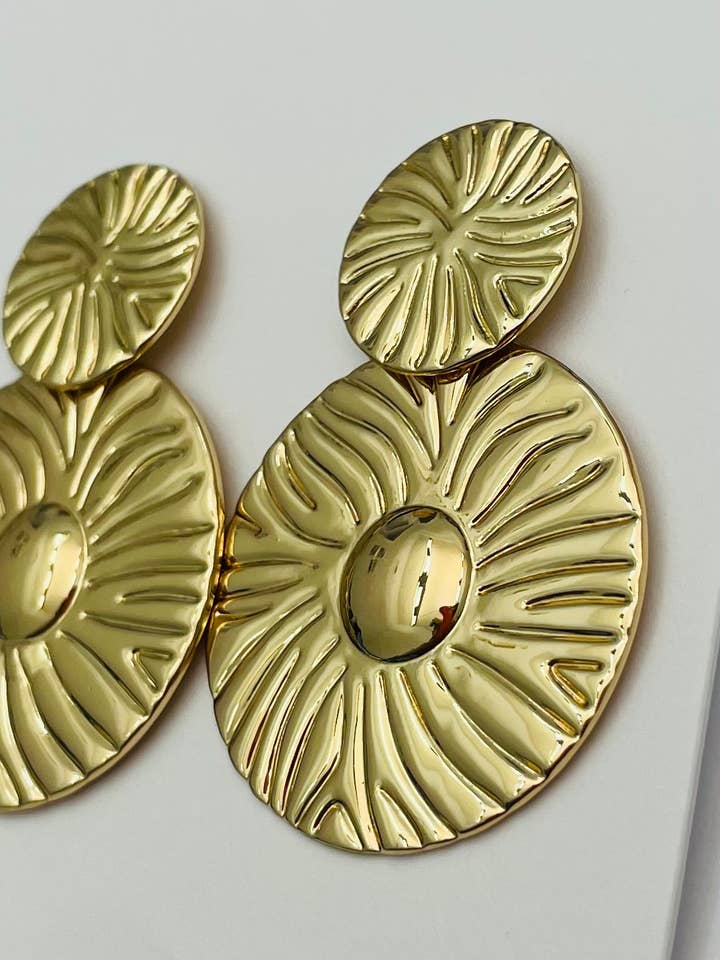 boucle d'oreille - Double Tier Dangle (or brillant) ER532 pour la vente par TWO FORTY TWO