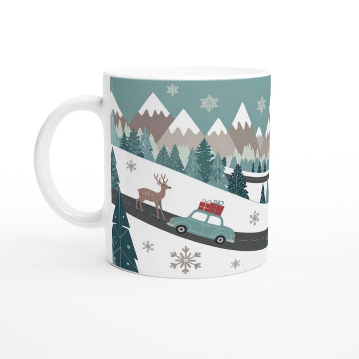 Mountain Retreat Christmas Mug - Festive Ceramic Cup for Winter for wholesale by Aminelle & Willow