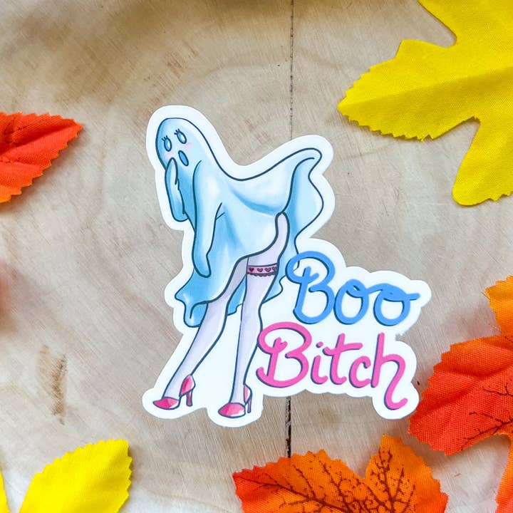 Adult Humor Stickers, Snarky Stickers, Ghost Girl, boo bitch for wholesale by Simply Evelyn Co