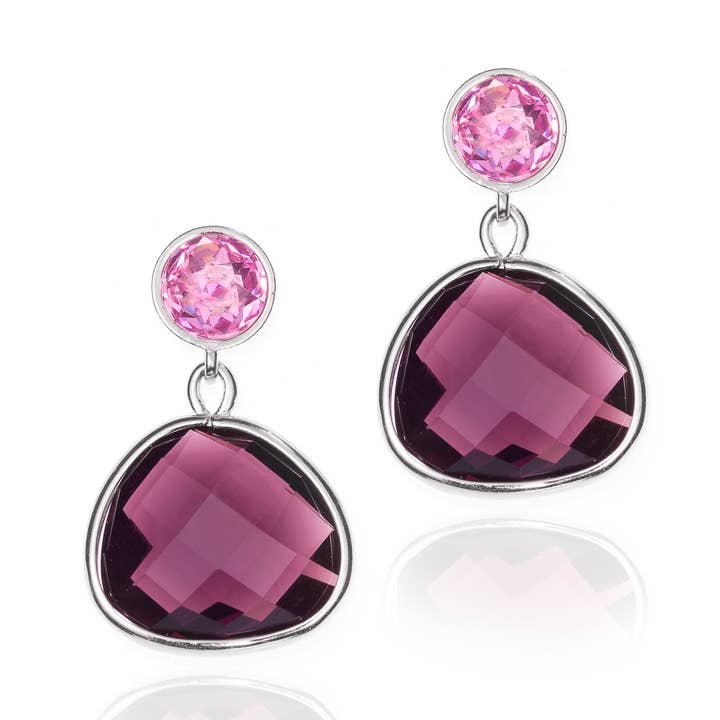 Pendientes Plata Amatista for wholesale by TONSILVER