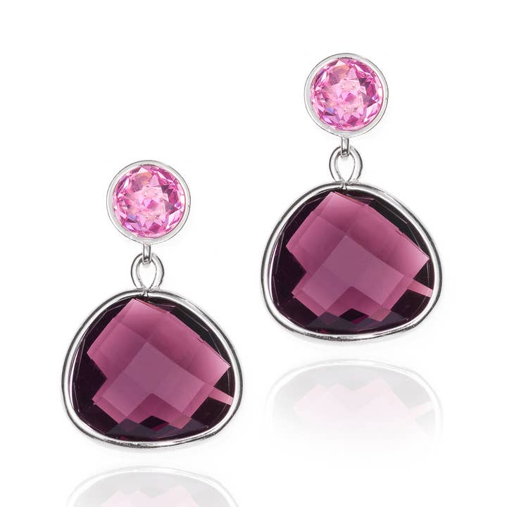 TONSILVER - Wholesale Dangle Earrings - Pendientes Plata Amatista0