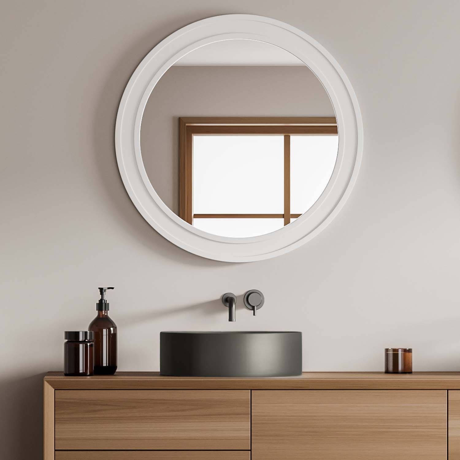Stilform Handels GmbH - Wholesale Bathroom Mirror - Park washbasin in brushed gunmetal made of the finest stainless steel as a countertop washbasin without tap hole 40 cm6