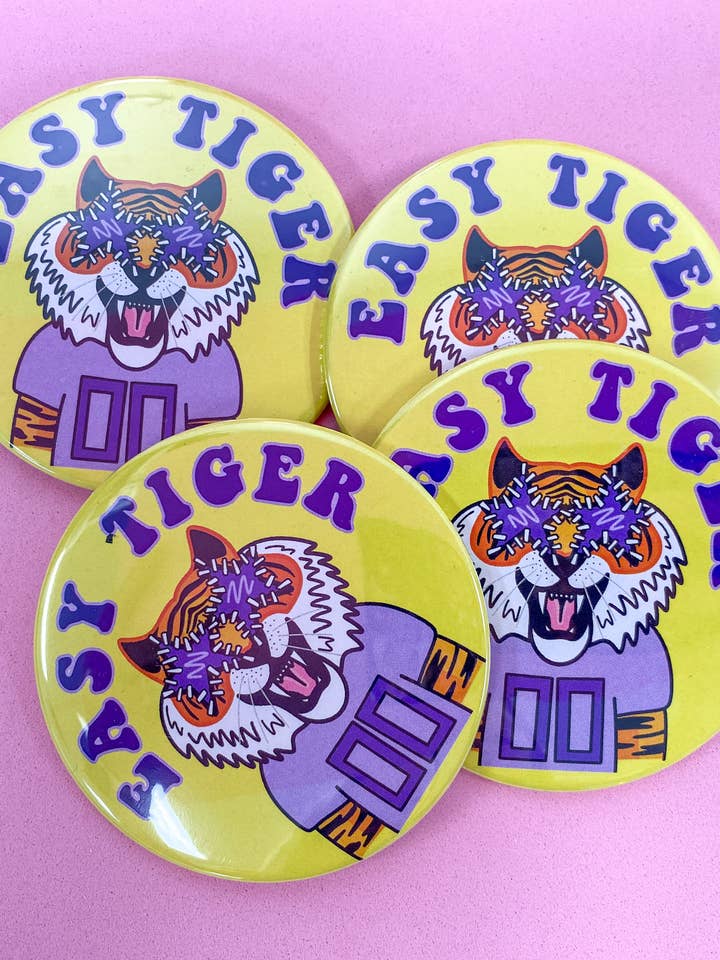 Easy Tiger Button for wholesale by Rush: Greek Gifts