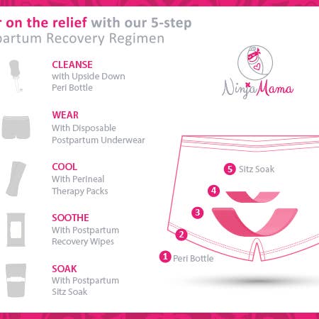 Ninja Mama - Wholesale Intimate Cleanser/Wipe - Postpartum Perineal Witch Hazel Recovery Wipes/ Pad Liners.5