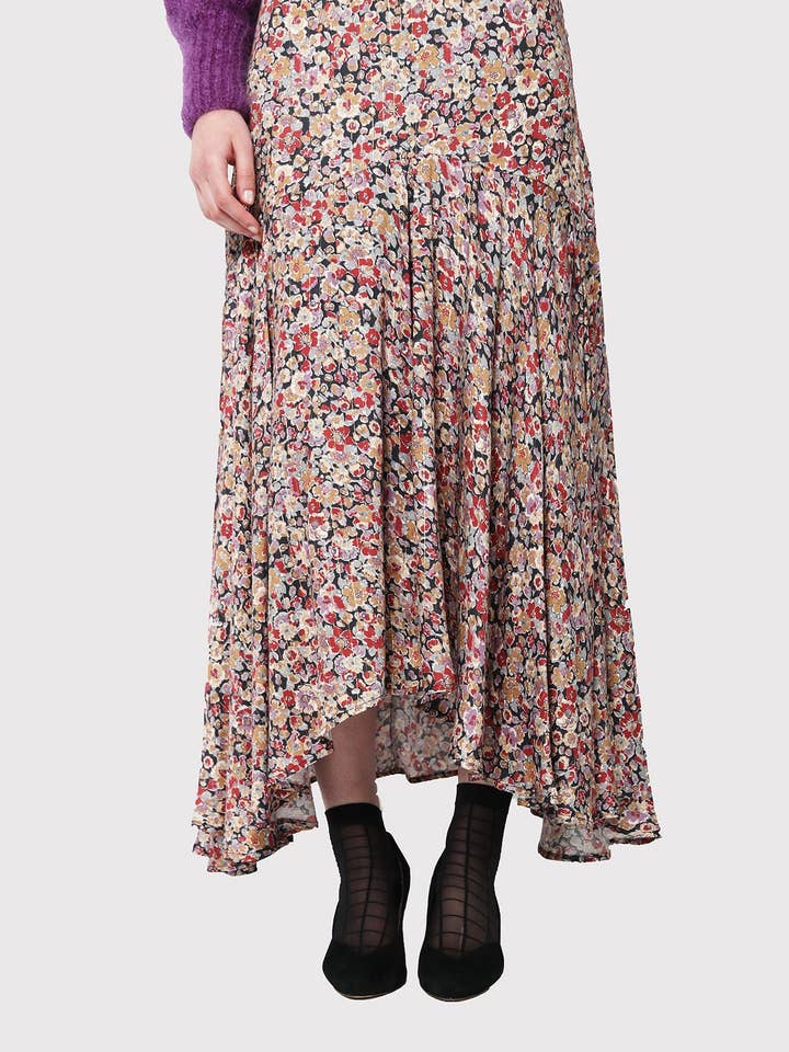 JUPE MARIA IMPRIMÉ FLEUR DORÉ pour la vente par Ambali