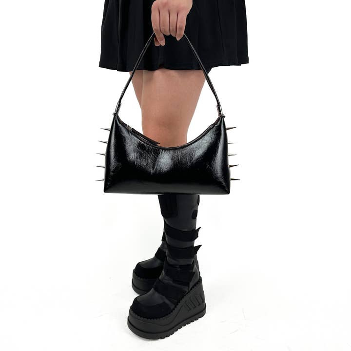 Spiked 3 in 1 Convertible Shoulder Bag by Wicked Misfit for wholesale by Wicked Misfit