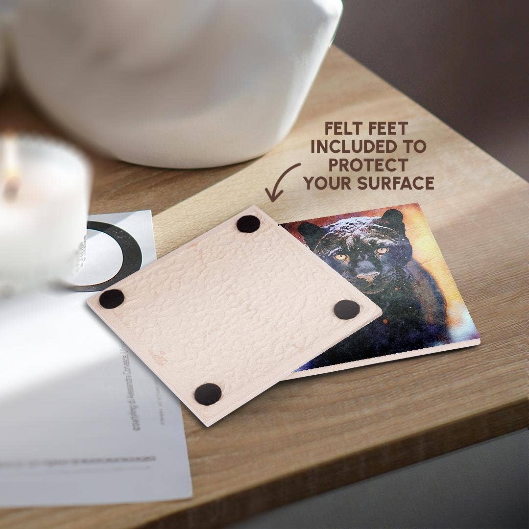 3dRose - Wholesale Coasters - 3dRose, Panther With Snow On His Head Image Of Watercolor Painting, Coaster3