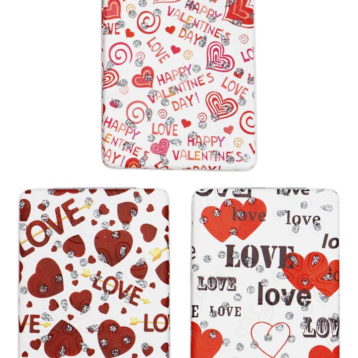 ASSORTED Love Heart Glitter Makeup Mirror - 12 Pcs for wholesale on Faire1