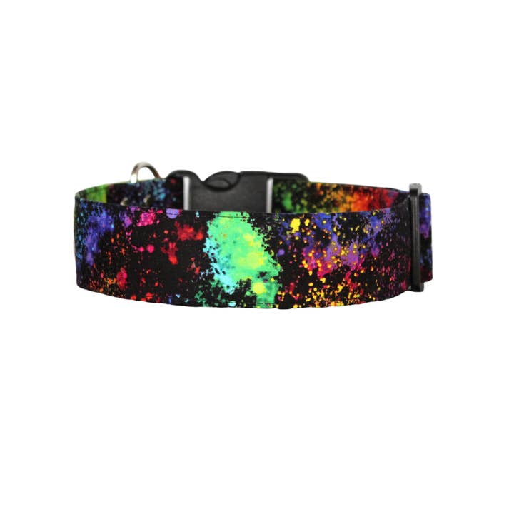 Neon paint splatter dog collar - The Eden for wholesale by Paper Chasing Collars Dog Accessories