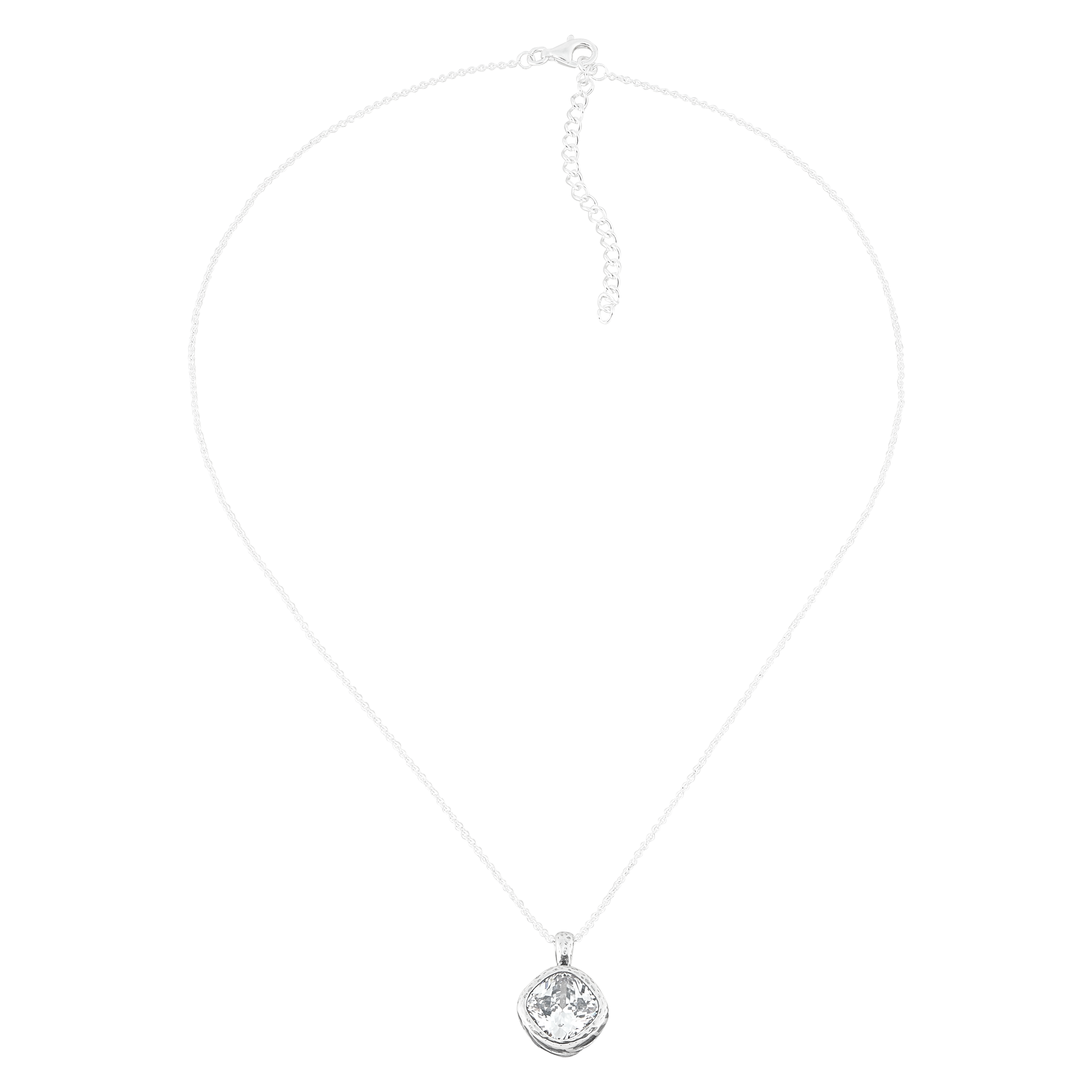 Blanc Collier à pendentif Silpada « You're My Rock » en argent sterling avec zircone cubique en vente sur Faire2