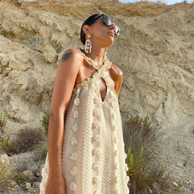 FurDecoration – wholesale Gown – Women's – Floral Cascade Gown with Neck Drape6