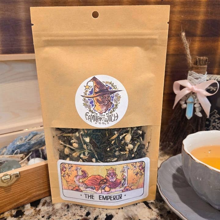 The Familiar Witch Co - Wholesale Tea Bags - The Emperor Lychee & Jasmine Green Tarot Tea