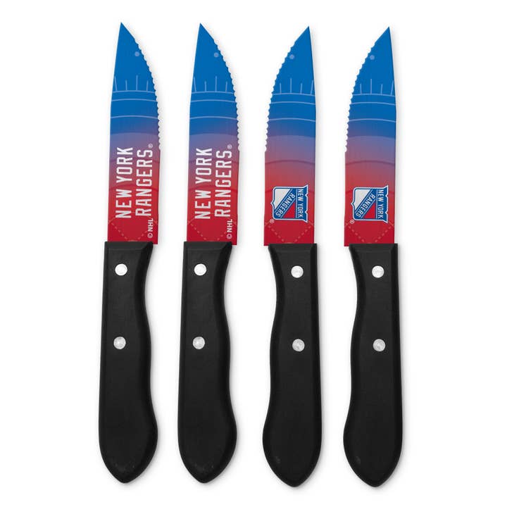 NHL New York Rangers 4pc Steak Knife Set for wholesale by Inglasco Inc.
