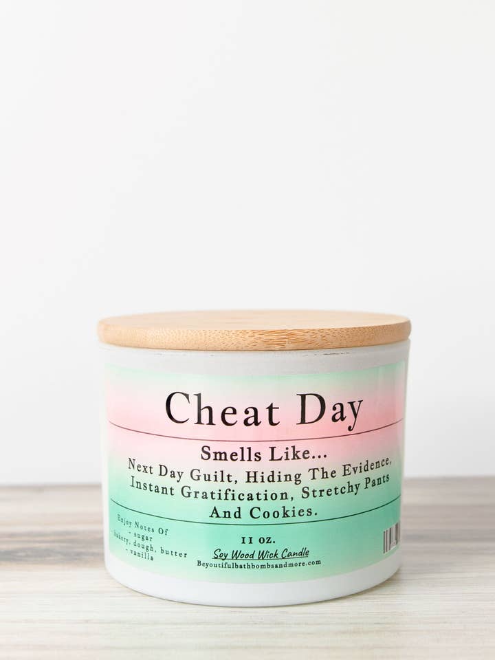 Cheat Day Conversation Wood Wick Candle for wholesale by BeYOUtiful Bath* Body * Burn