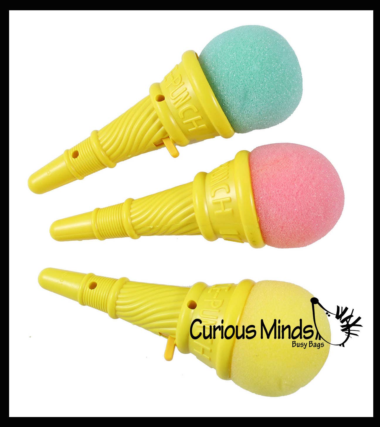 Curious Minds Toys - Wholesale Classic Toy - Kids - 1 Small Ice Cream Cone Shooter Popper Toy - Foam Ball Shoots3